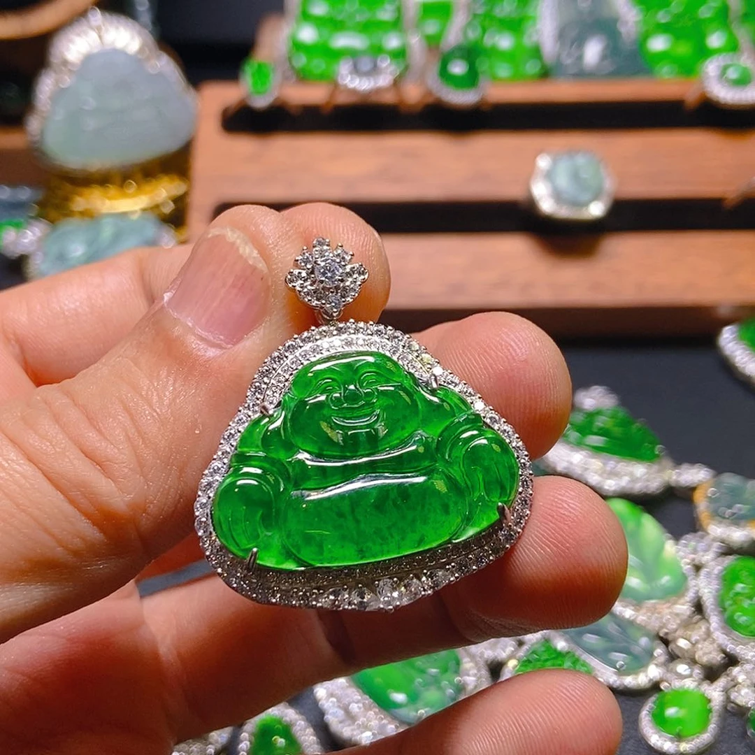 翡翠吊坠(不含链)银S925镶嵌340吊坠