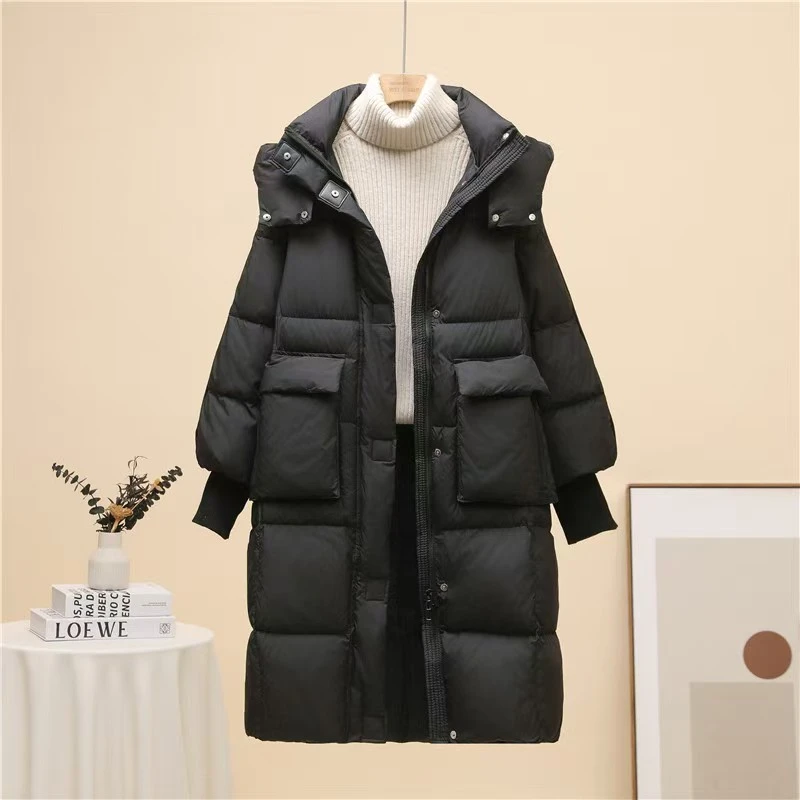 大被子加厚羽绒服女中长款过膝2025冬季新款韩版宽松保暖白鸭绒