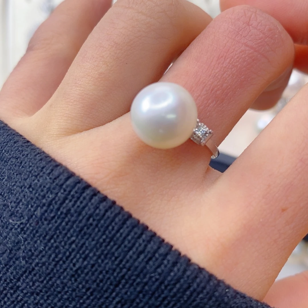 淡水珍珠戒指银S925镶嵌