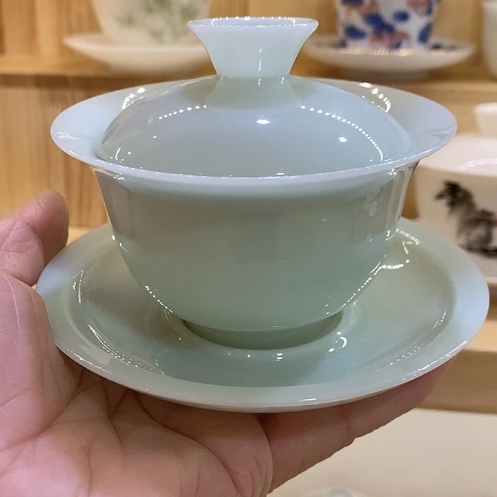 和玉盖碗悬停玉盖碗