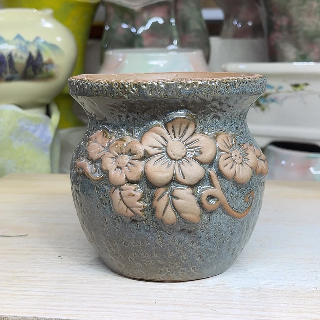 陶瓷绿植多肉微瑕花盆外口径：10*11