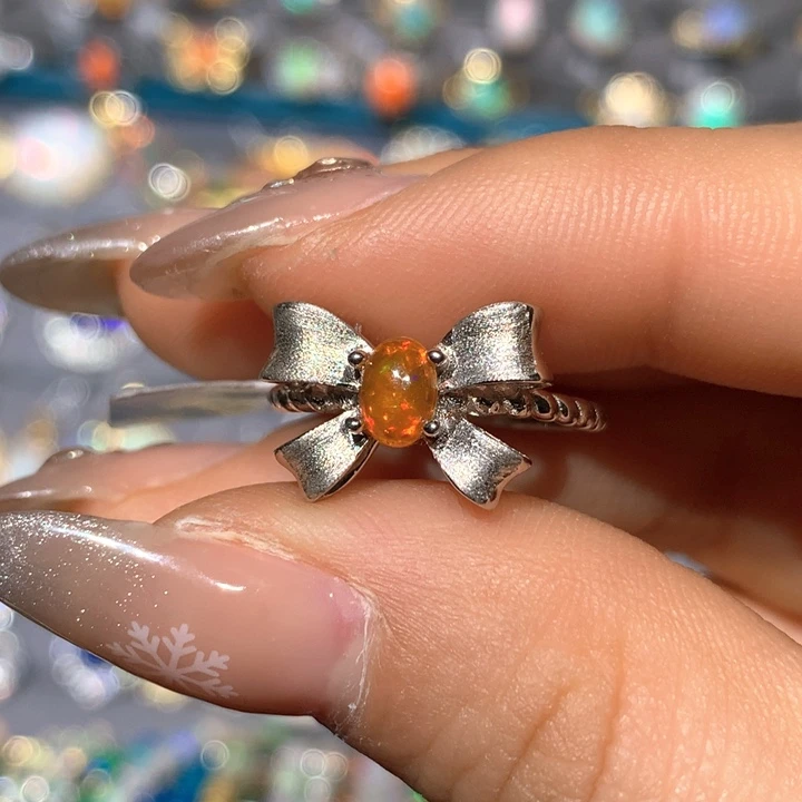 欧泊戒指h银S925镶嵌福利