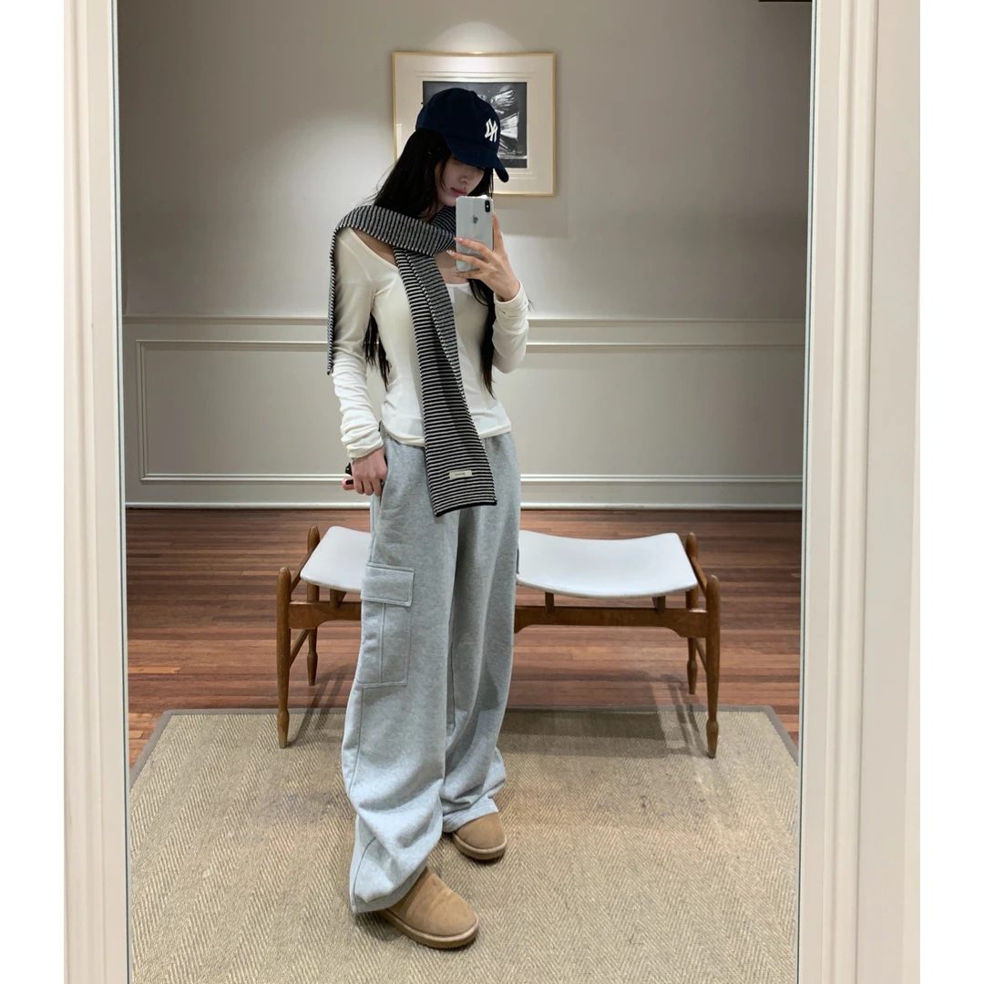 孙恩盛【主推神裤】 韩系秋冬巨重工加绒加厚工装男女休闲卫裤