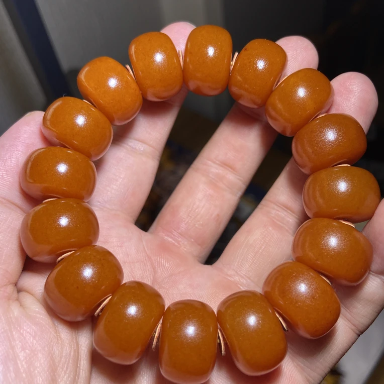 亮面橘皮老型手串20