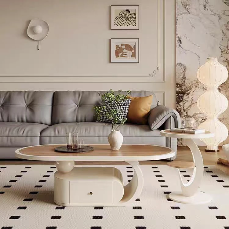 思旻北欧胡桃木岩板桌面家用豪华轻奢茶几小户型ins风创意客厅