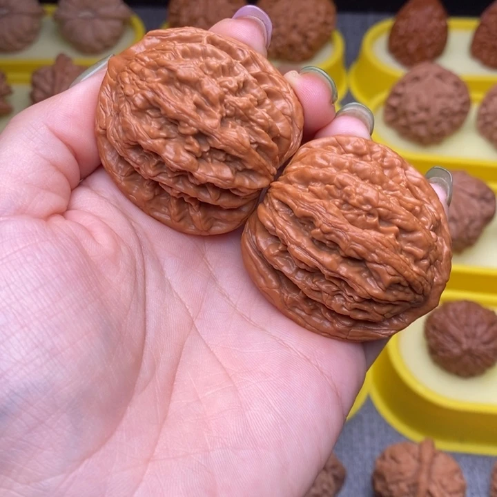 汝***灼文玩核桃把件虎头44尺精品