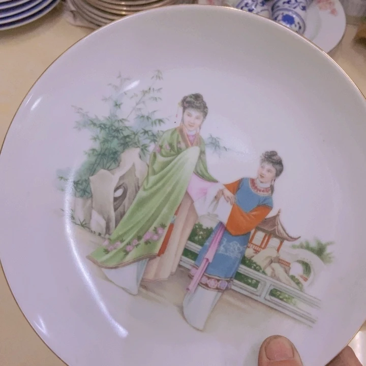 陶景德镇花花盘子人物