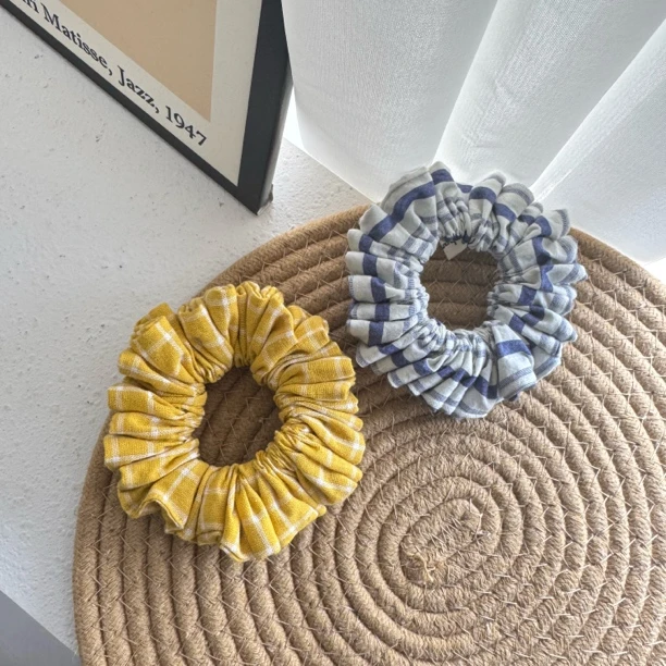 Blom UME韩式森系简约百褶小肠发圈复古简约扎发头花发饰2