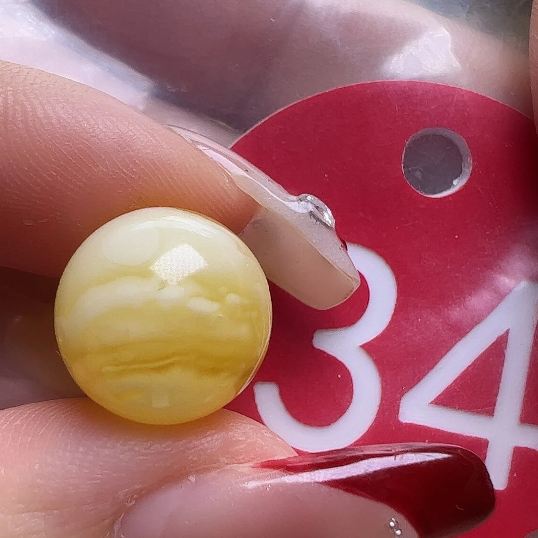 蜜蜡未镶嵌珠宝奇石12mm金瓷白虎皮圆珠