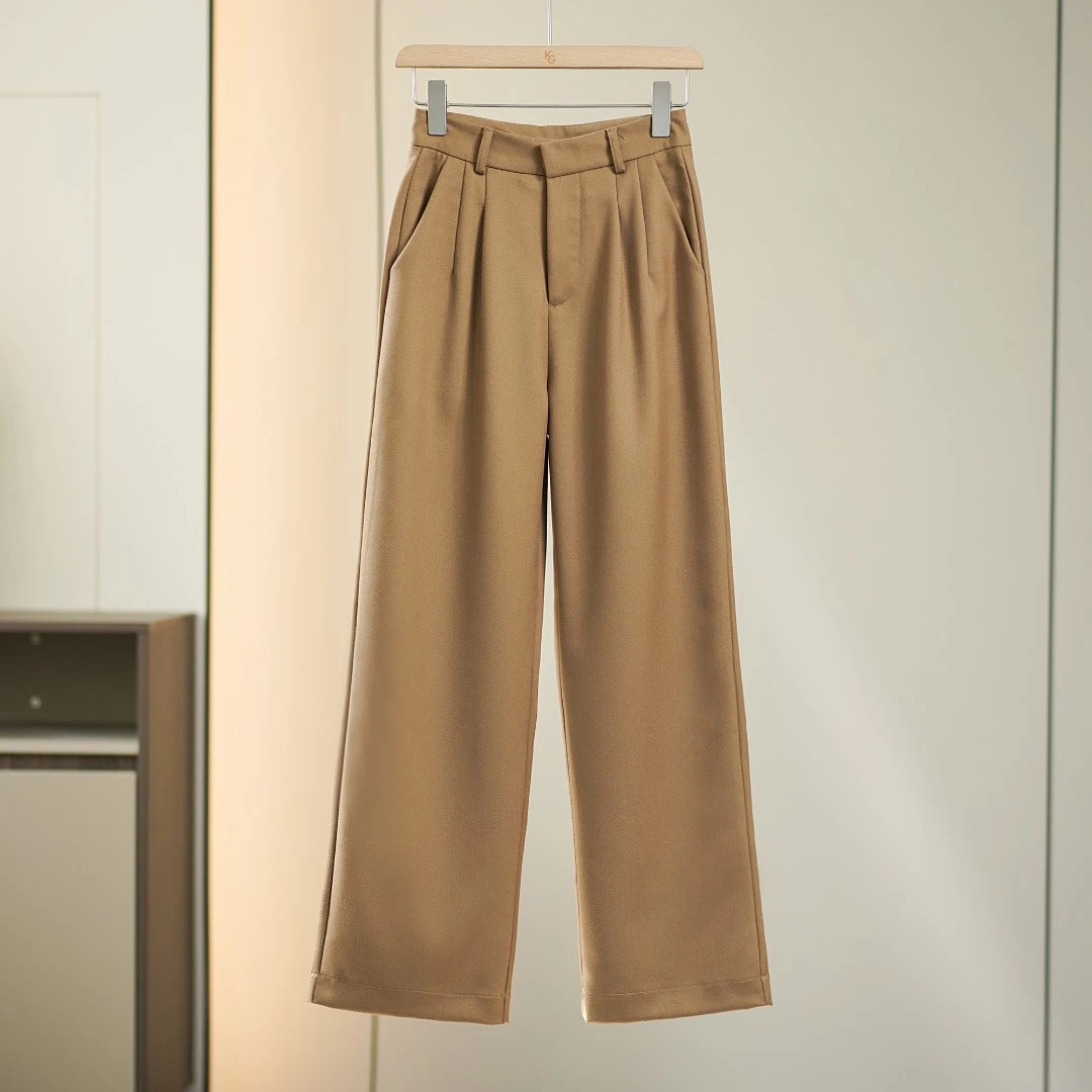 k-gold 西装高腰直筒气质百搭高端阔腿裤