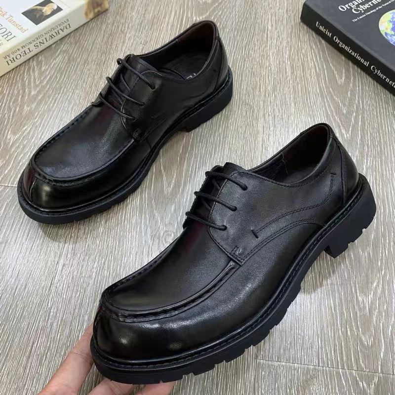 （直播间介绍款式为准，下单截图）男鞋休闲舒适软底一脚蹬牛皮皮鞋