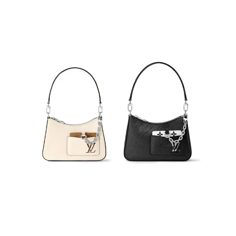 99新 LouisVuitton/路易威登 水波纹二合一mini白/黑LV女包