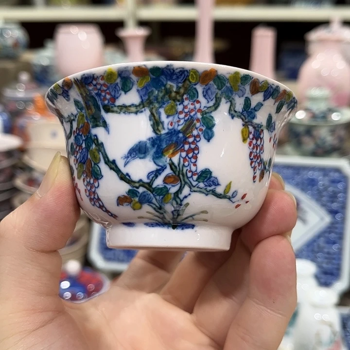 摆件////////景德镇陶瓷杯子。红。