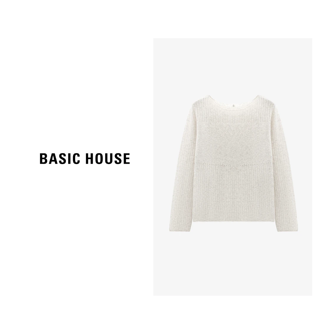 Basic House/百家好纯欲慵懒风女装休闲宽松针织衫-B0625B5LLI2