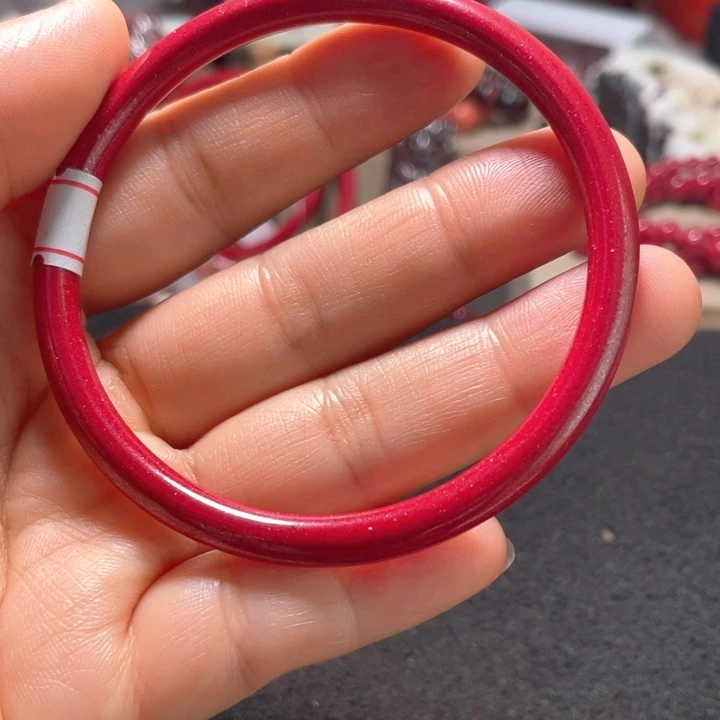 天然辰砂马仙溪晶粉砂手镯59mm