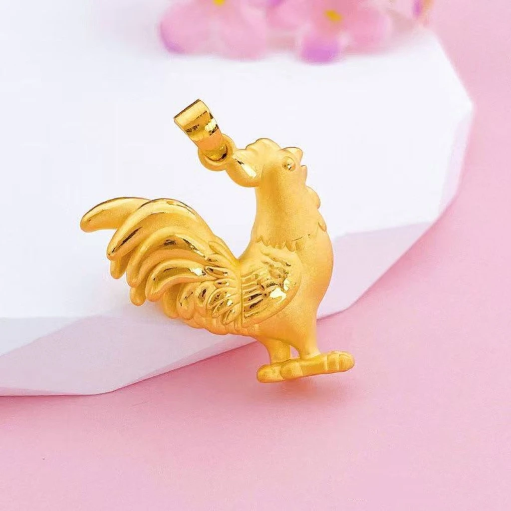 足金黄金金鸡吊坠精美款式抖音基地质检发货