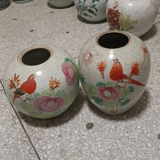 瓷片粉彩陶瓷摆件粉彩陶瓷摆件青花陶瓷摆件