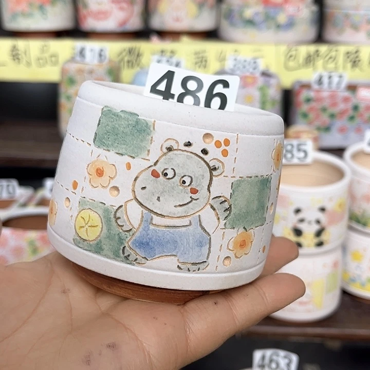 红陶手工制作多肉花盆