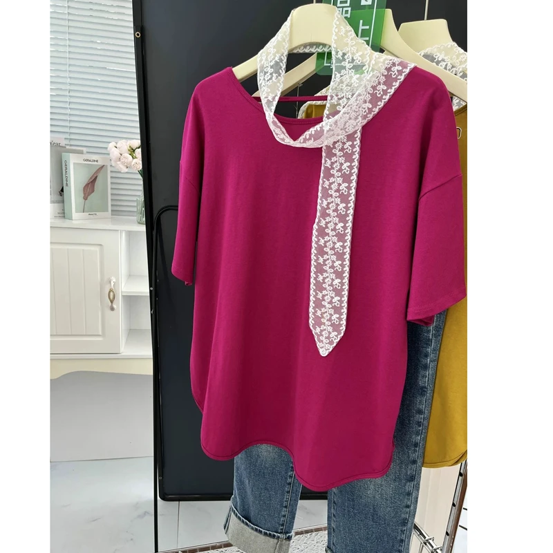 设计感镂空露背短袖T恤夏季新款宽松遮肉显瘦百搭上衣T恤 1235