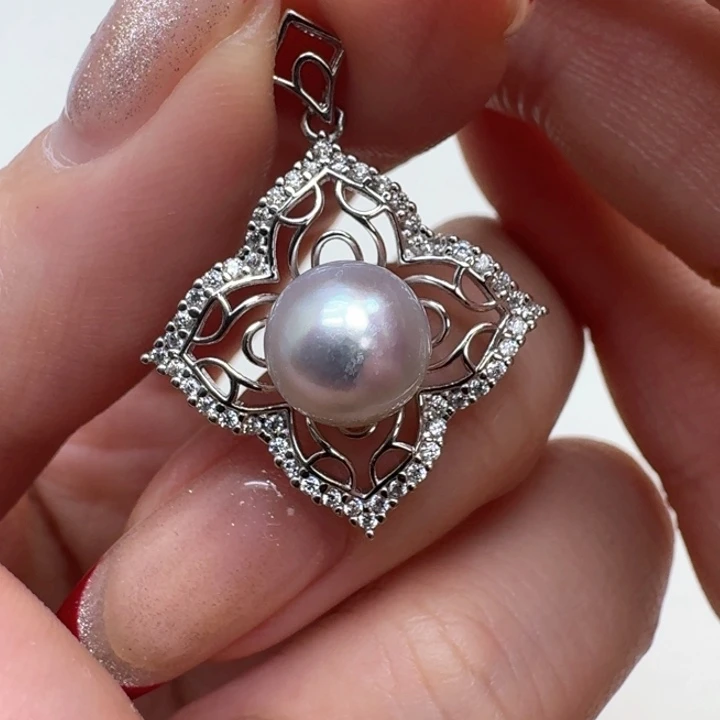 海水珍珠颈饰银S925镶嵌