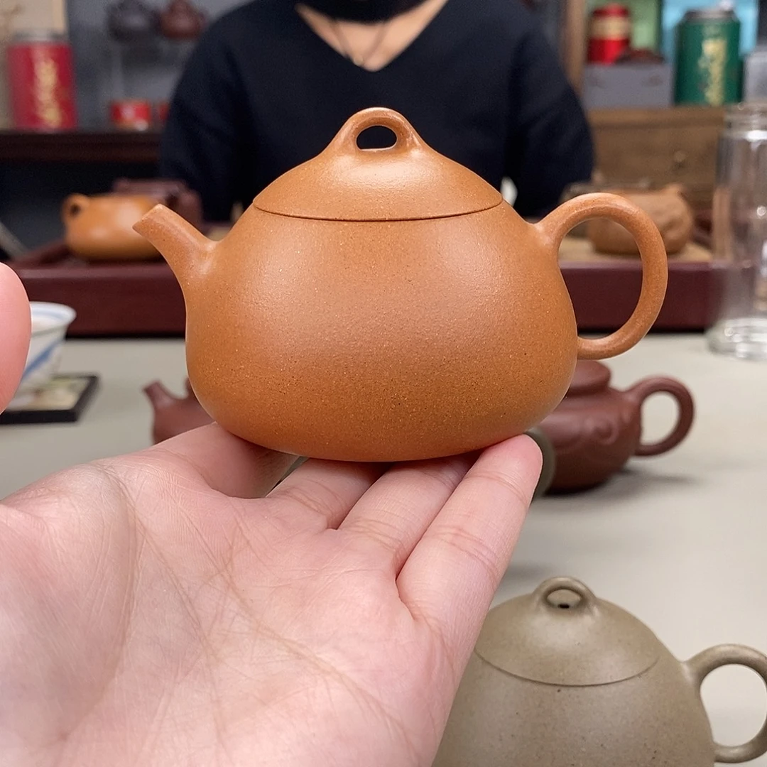 紫砂茶壶黄金段半手冬心秦权140cc