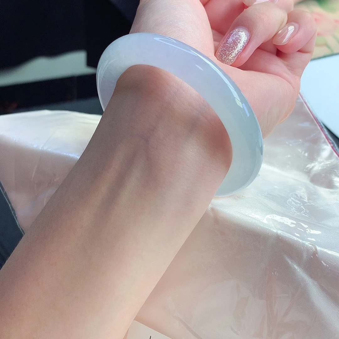 未镶嵌手镯翡翠天然A货翡翠53/54冰春彩必眼入