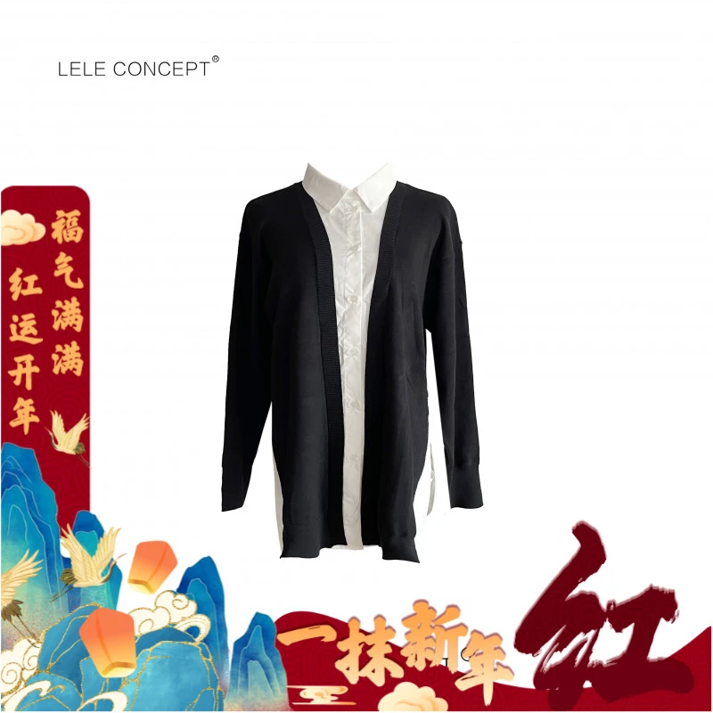 LELE CONCEPT丨【美超】设计感时尚衬衫领系扣上衣FS25D0151Y
