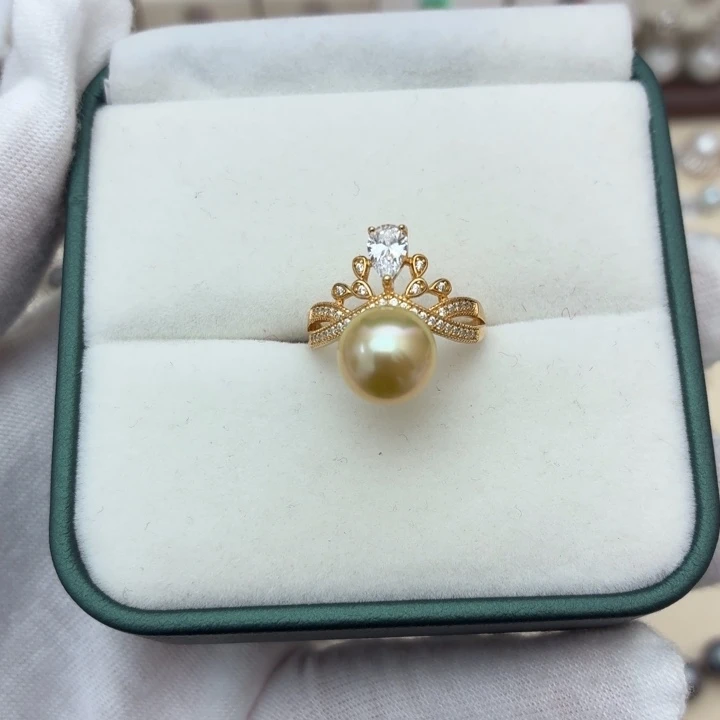 戒指银S925镶嵌海水珍珠