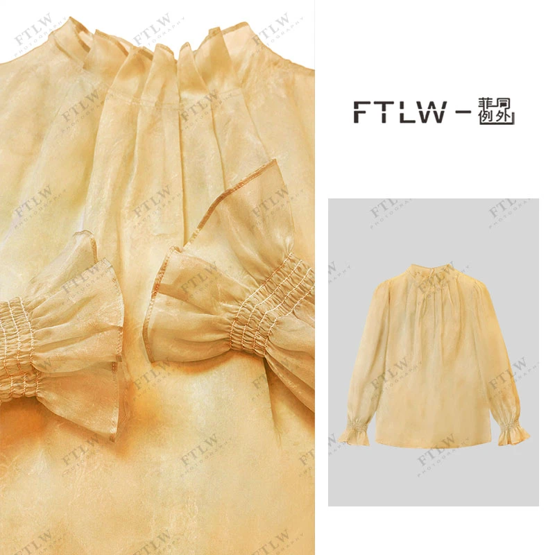 板熙FTLW-【半盏琉璃 】扎染轻奢高级感气质时尚优雅女装上衣-3473