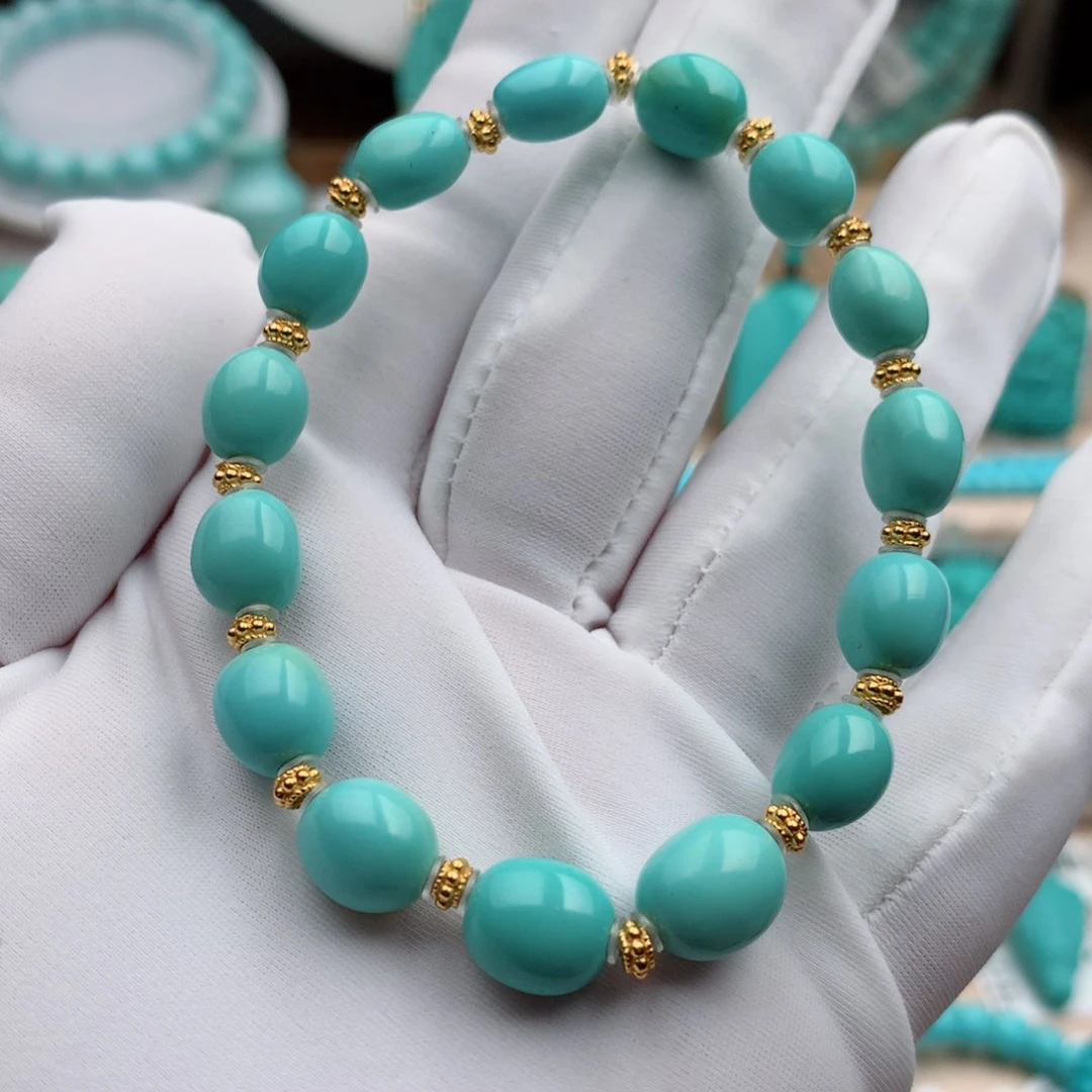 绿松石珠宝奇石未镶嵌8mm