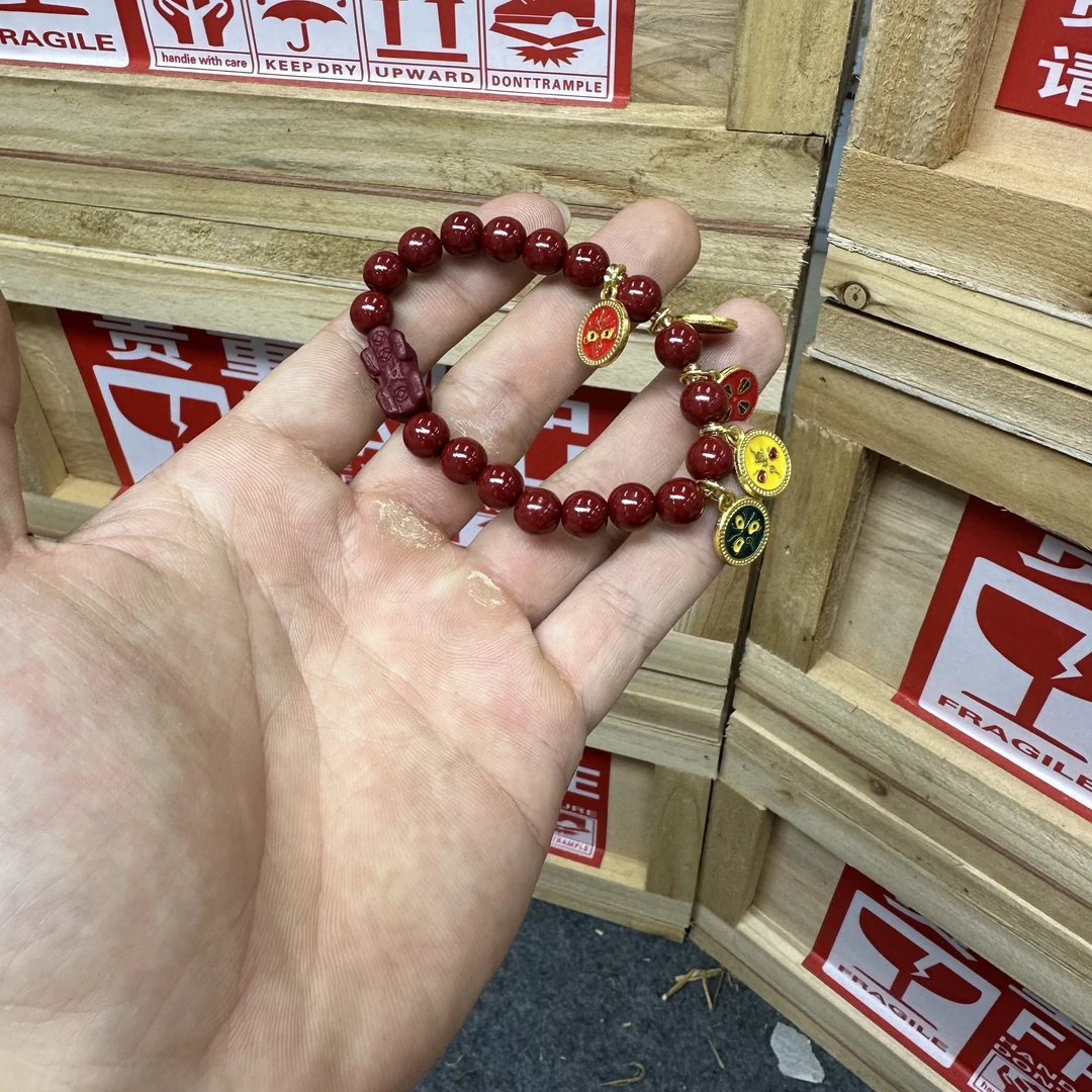 含辰砂工艺品S0988单圈朱砂手串无礼盒
