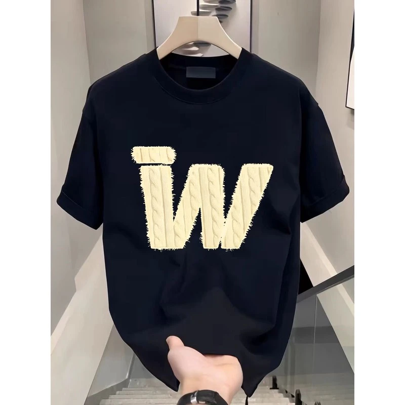 高级纯棉短袖t恤夏季新款百搭宽松潮款ins港风男女学生小众帅上衣