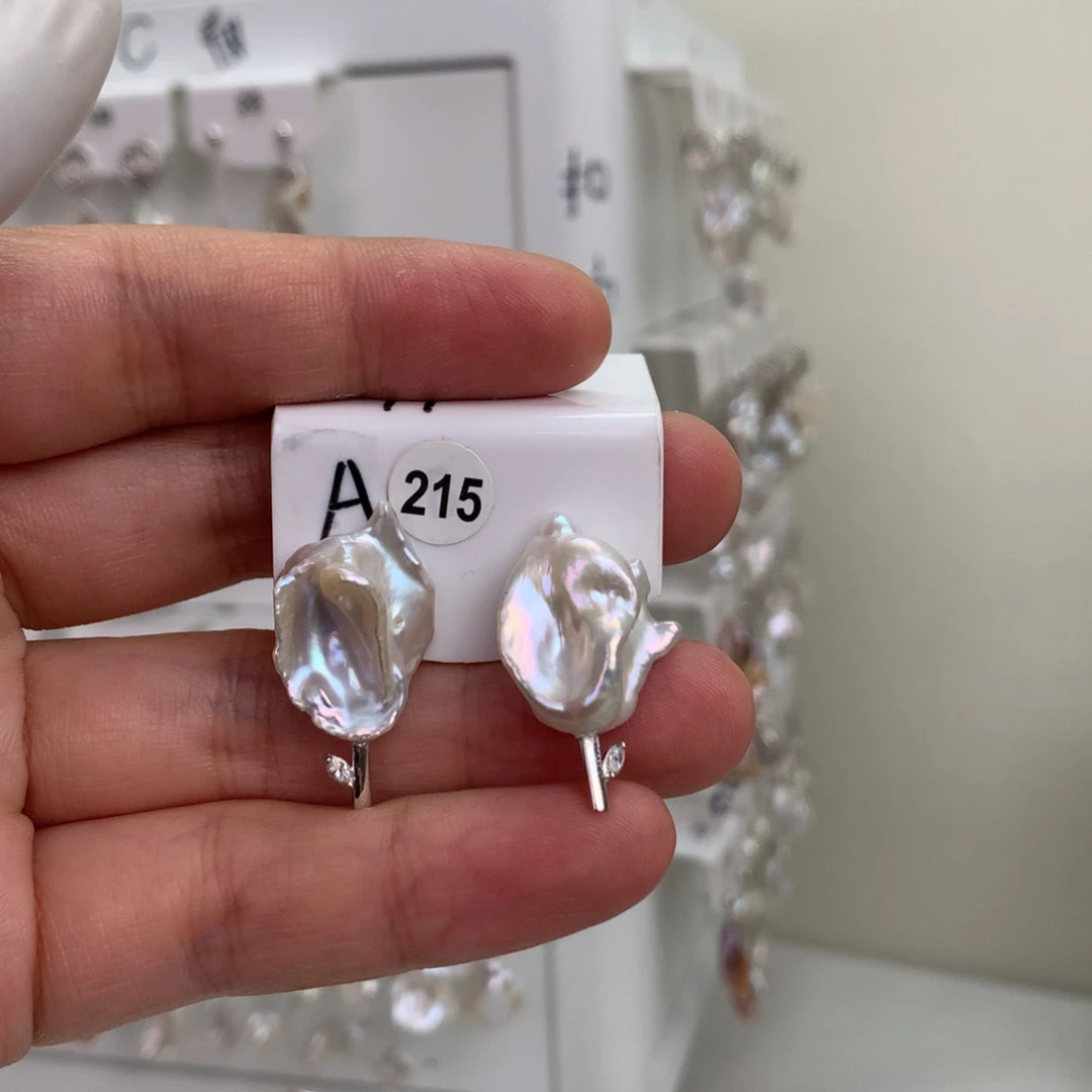 含***颠巴洛克花瓣耳饰➕S925银镶