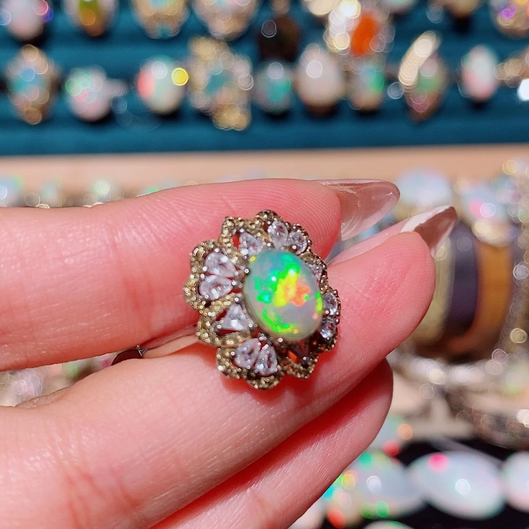 欧泊银S925镶嵌戒指