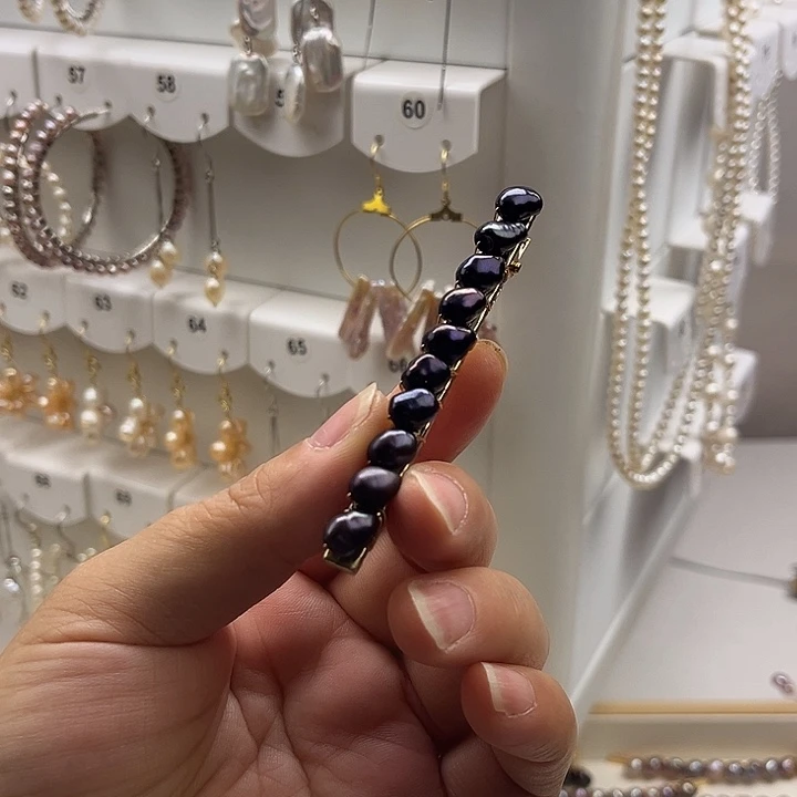 淡水珍珠发夹未镶嵌