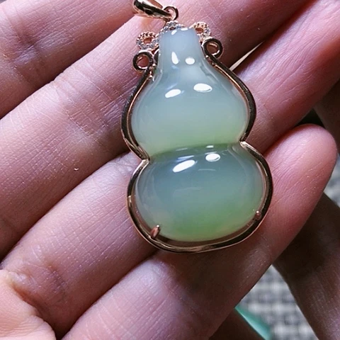 和田玉挂件银S925镶嵌