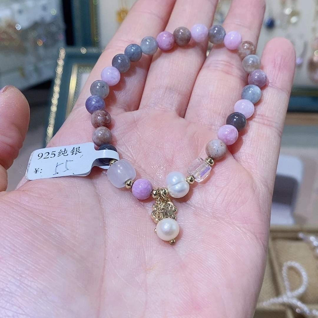 淡水珍珠银S925镶嵌耳饰