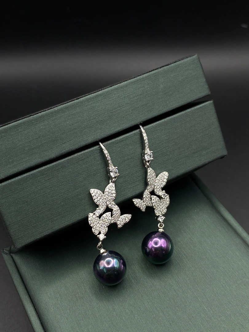 铜合金合成锆石耳饰 SC-3630 暗黑风耳钉