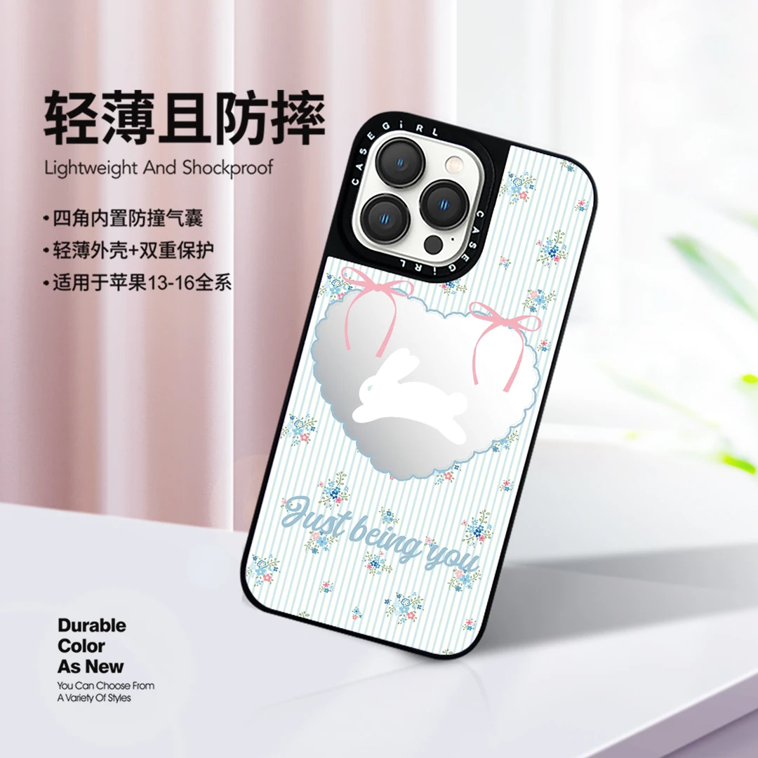 适用苹果16手机壳全系列手机壳复古爱心镜面全包手机壳小众高级