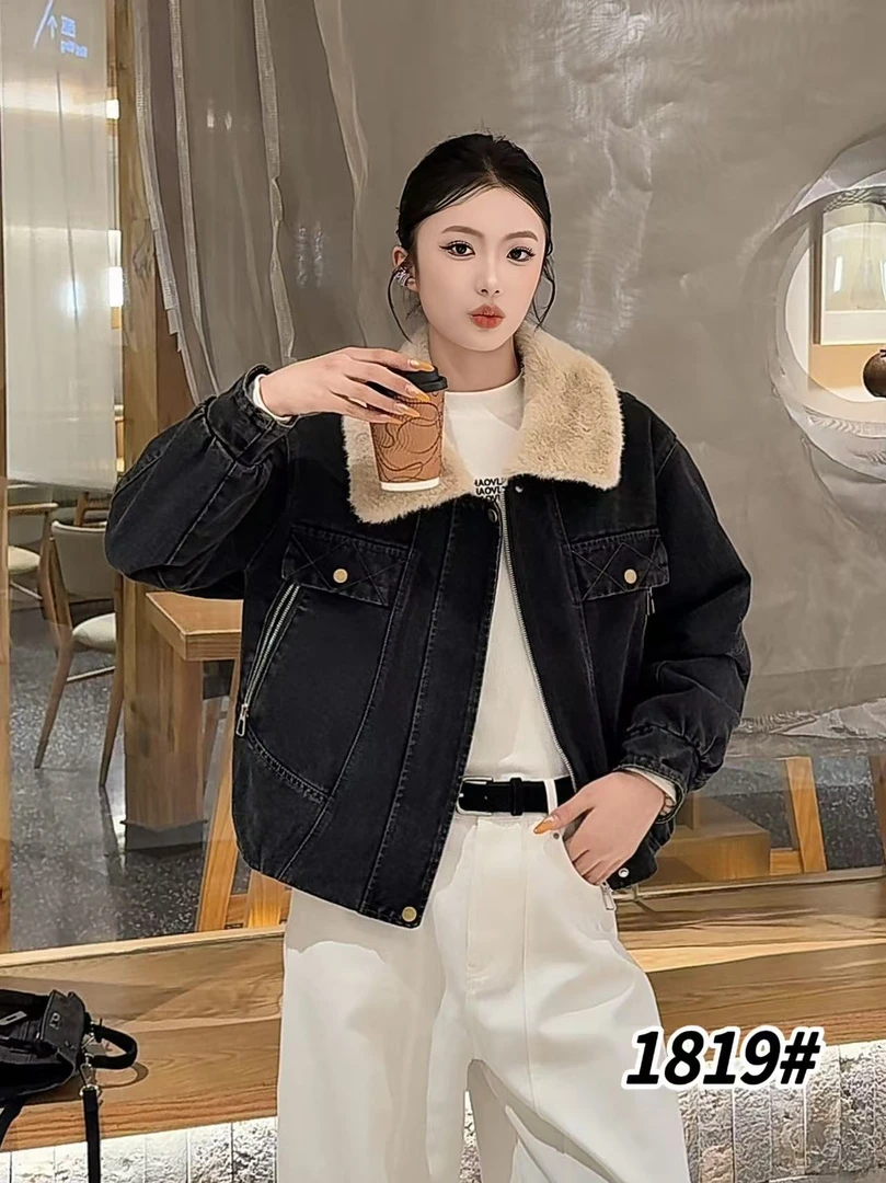 女士复古牛仔棉衣外套1819-A119