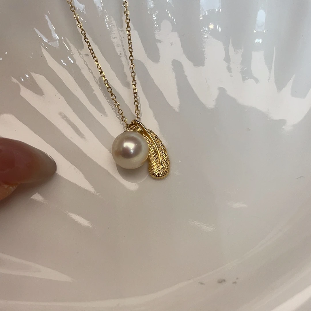 海水珍珠银S925镶嵌颈饰