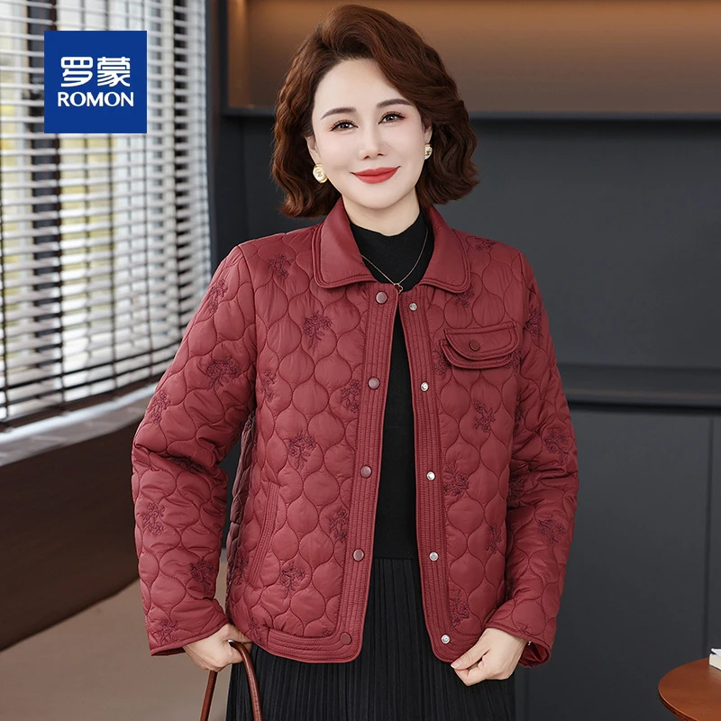 罗蒙小香风妈妈装秋冬季棉衣服外套新款中老年女装洋气显年轻棉袄