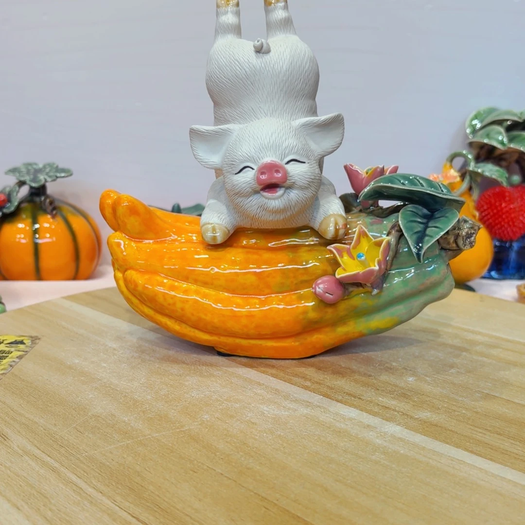 陶瓷猪仔佛手摆件