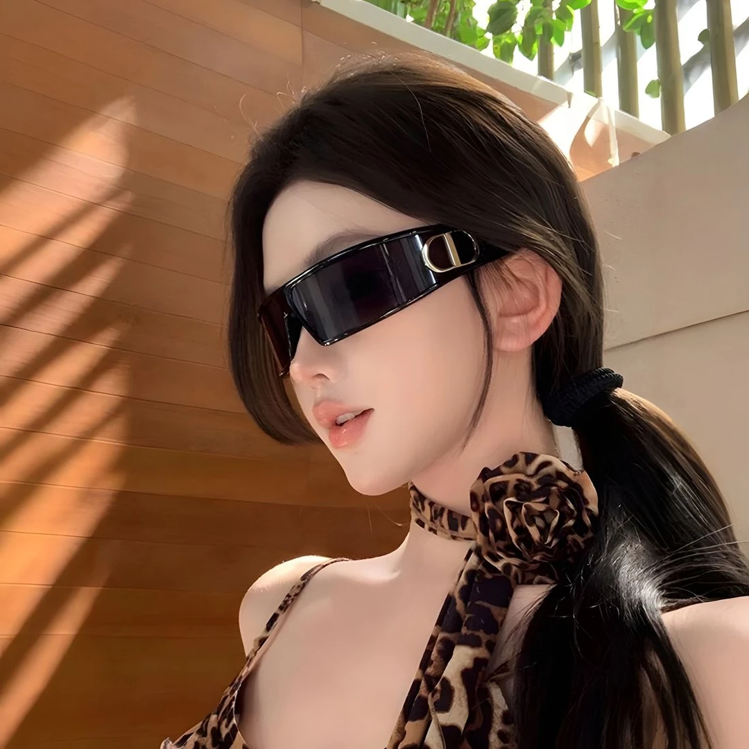 未来感发箍墨镜二合一时尚眼镜女网红同款潮流百搭街拍欧美辣妹风