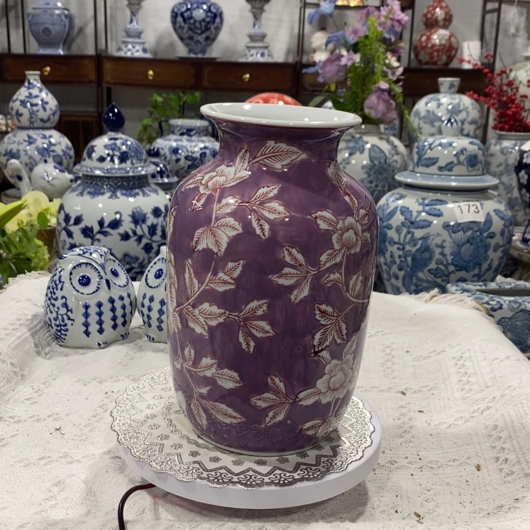 【闪购商品】摆件直筒紫色花瓶……摆件……
