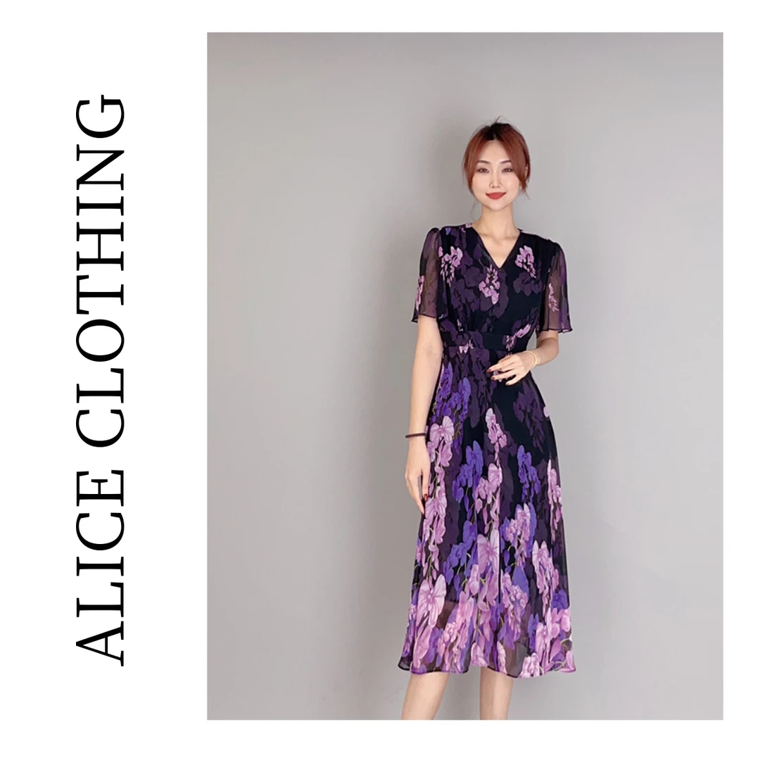2【ALICE“春夜繁花”时尚连衣裙】飘逸灵动浪漫轻柔S1033007Q