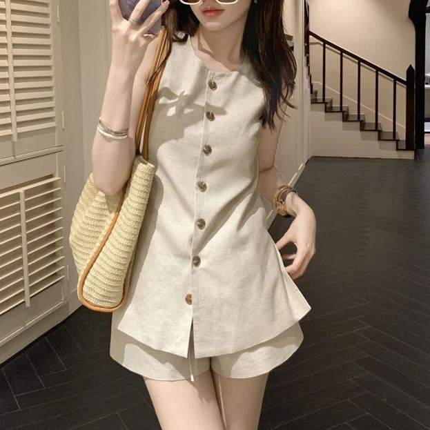 洋气时尚套装通勤马甲短裤穿搭时尚洋气百搭新款潮牌女装女装新款
