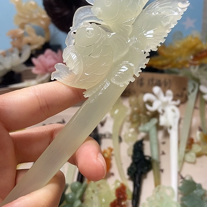 未镶嵌岫玉发簪发簪