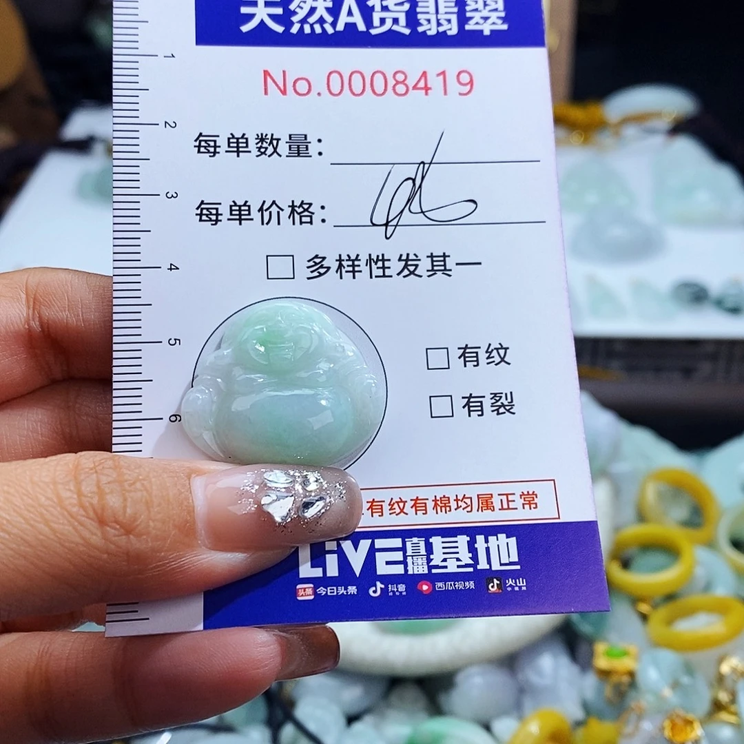 翡翠未镶嵌毛衣链8419