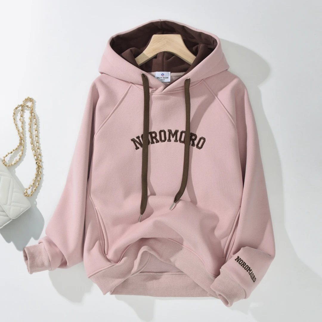 春季新款连帽卫衣重工刺绣长袖宽松韩版时尚ins拼色休闲2331